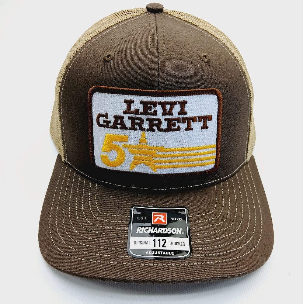 Tan and Brown Patch Hat with Structured Front